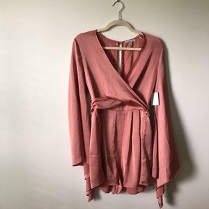 Satin Bell Sleeve Romper